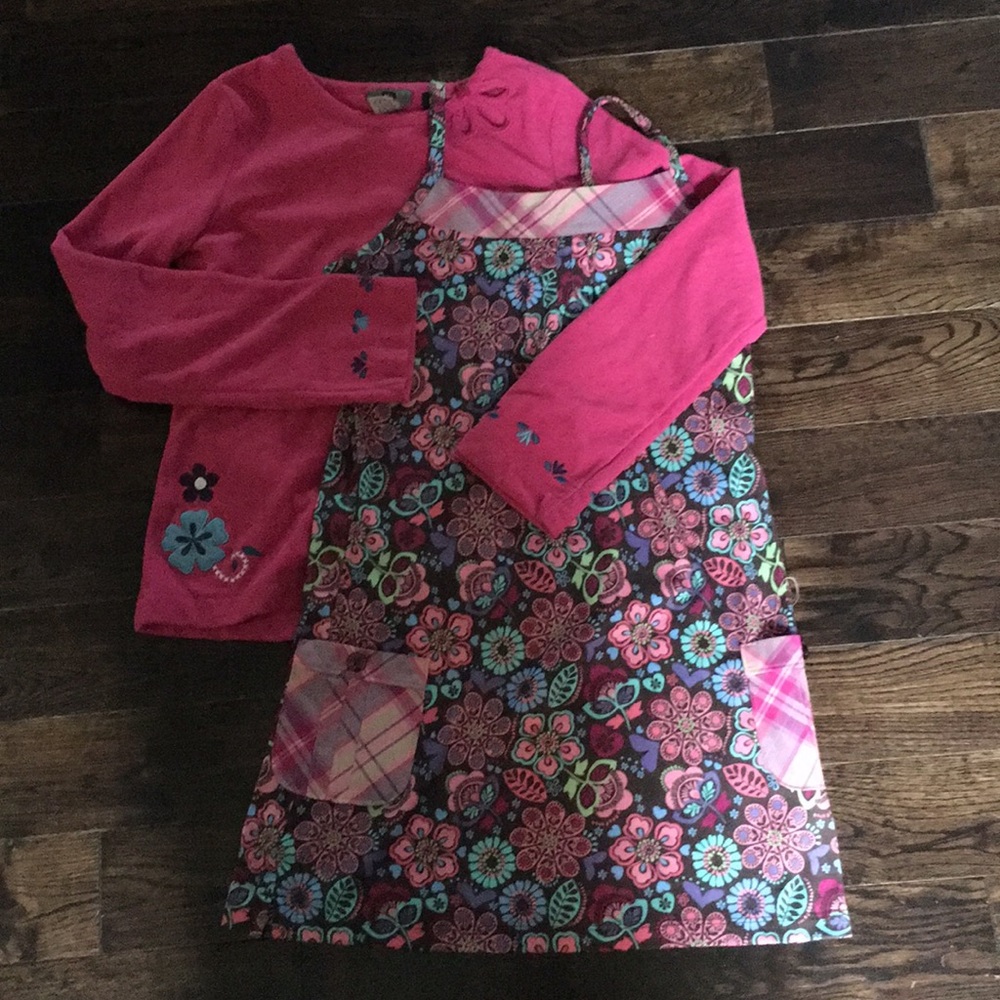 REI Sun Dress and Fleece Sweatshirt